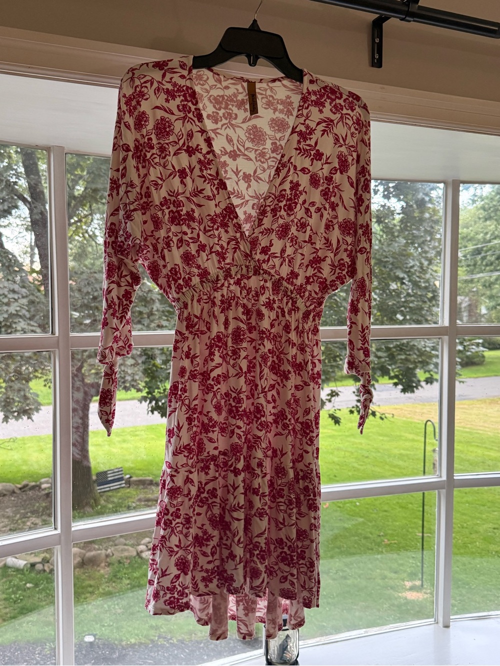 Rachel Pally White Midi Dress with Pink Floral Print